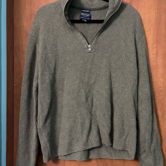 American Eagle Outfitters Vintage Slim Fit Mens Quarter Zip Sweater, XL Green - Picture 1 of 7